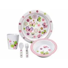 Børneservice med sommerfugle motiv - Servicesæt