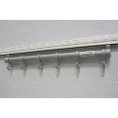 Knagerække med 6 kroge teltskinne, grå - 