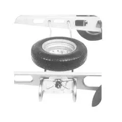 AL-KO reservehjulsophæng. Galvaniseret. Bredde 1450-1850 mm - Undervogn