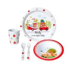 Børneservicesæt - Molly Kids - med sødt campingmotiv - Til børnene